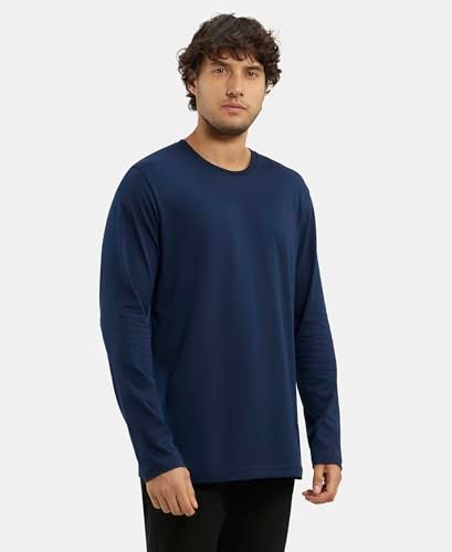 Jockey Men's Round Neck Full Sleeved T-Shirt AM95_Navy_XXL - Image 7