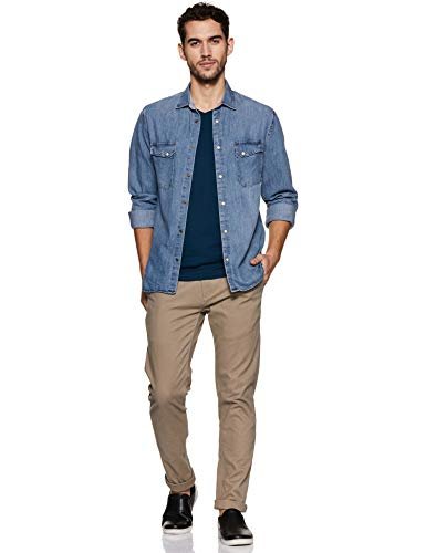 Van Heusen Athleisure Men T-Shirt - Cotton Rich - Smart Tech, Easy Stain Release, Anti Stat, Ultra Soft, Quick Dry_60001_Deep Sea_M - Image 2