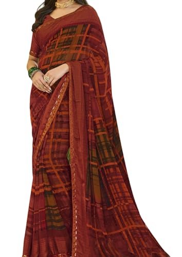 Laxmipati Sarees Multicolor Georgette Printed Saree for Women With Unstitched Blouse Piece | Weddings, Festivals Look Saree With Fancy Blouse Piece - Image 5
