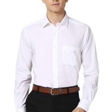 Peter England Men White Full Sleeves Formal Shirt