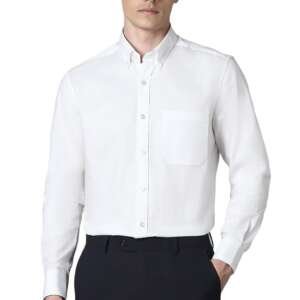 Louis Philippe Cotton Men's Classic Fit Shirt (LPSFMCLPG89904_White, 42