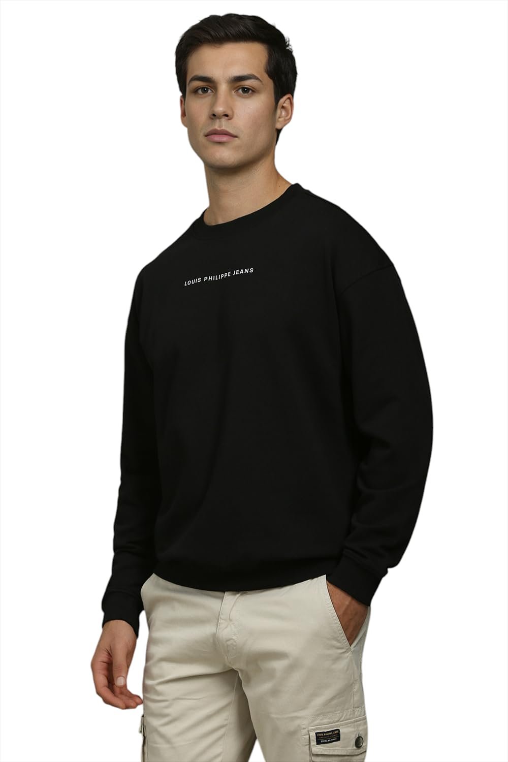 Louis Philippe Men Casual Black Graphic Print Sweatshirt - Image 5
