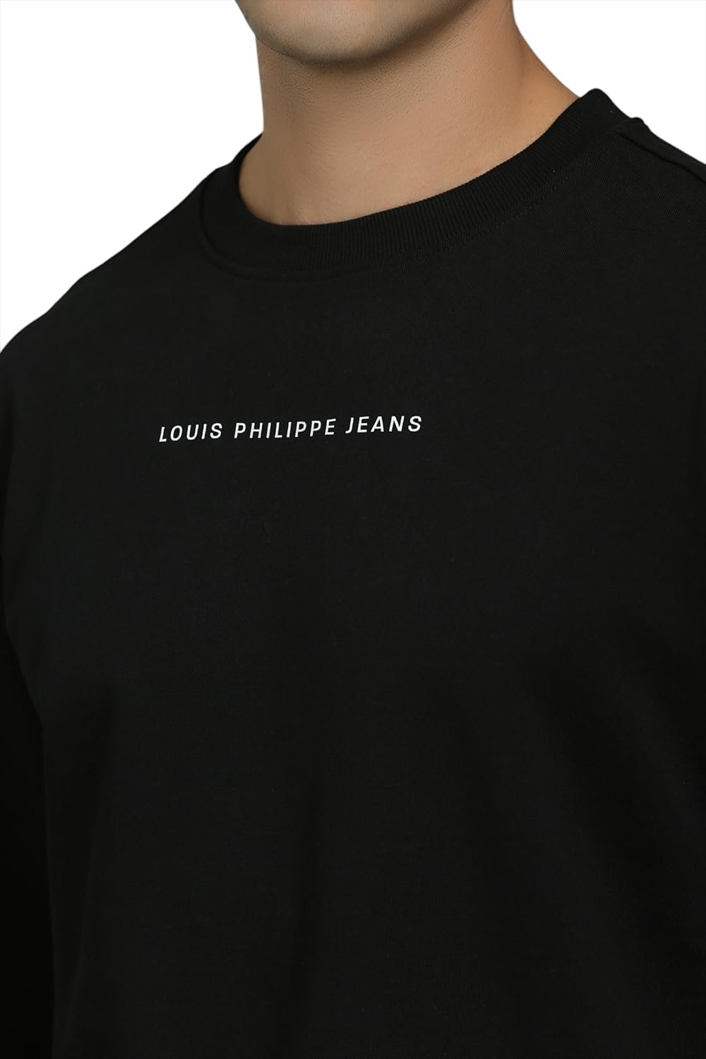 Louis Philippe Men Casual Black Graphic Print Sweatshirt - Image 3