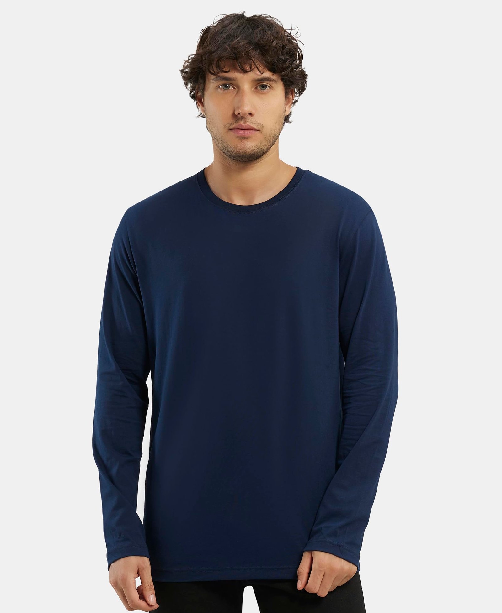 Jockey Men's Round Neck Full Sleeved T-Shirt AM95_Navy_XXL - Image 4