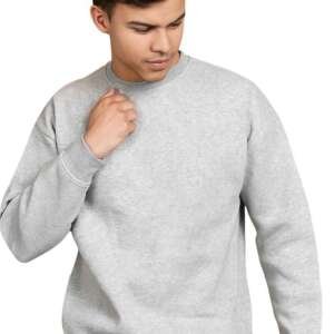 FYLTR Men's Solid Sweatshirt | Regular Fit | Casual Winter Sweatshirt for Men | Grey | 4XL
