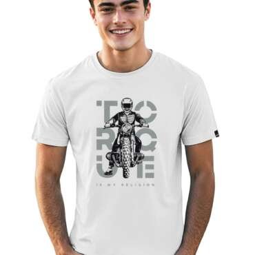 Bewakoof Men's Graphic Print Regular Fit Half Sleeve Round Neck Cotton T-Shirt White