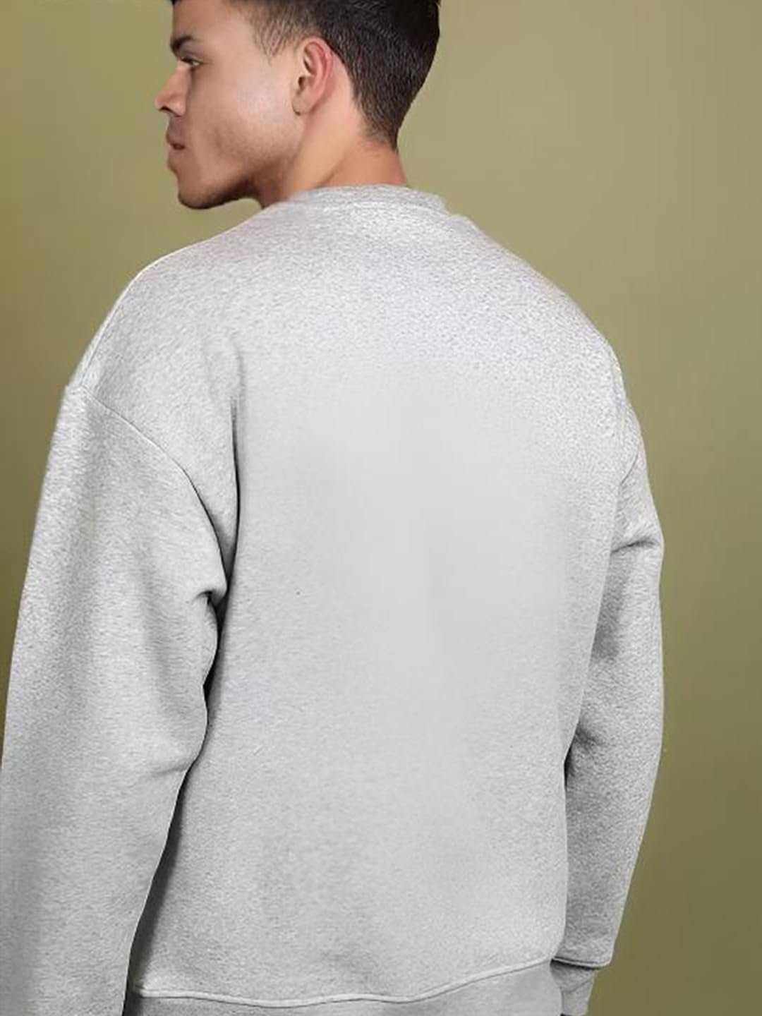 FYLTR Men's Solid Sweatshirt | Regular Fit | Casual Winter Sweatshirt for Men | Grey | 4XL - Image 6