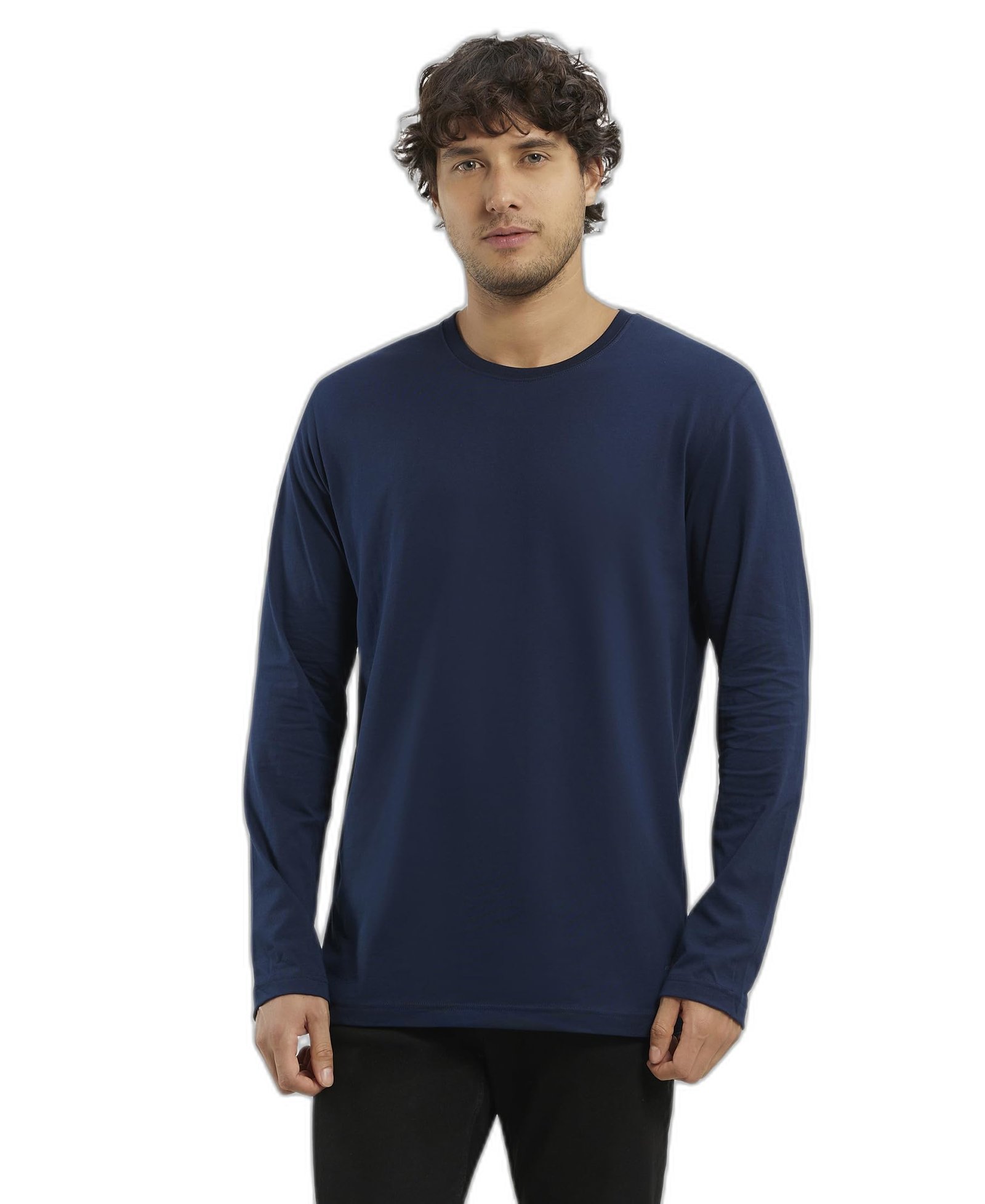 Jockey Men's Round Neck Full Sleeved T-Shirt AM95_Navy_XXL