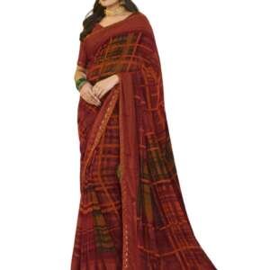 Laxmipati Sarees Multicolor Georgette Printed Saree for Women With Unstitched Blouse Piece | Weddings, Festivals Look Saree With Fancy Blouse Piece