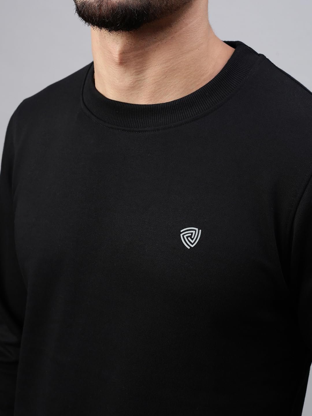 Lux Cozi Men's Cotton Crew Neck Full Sleeve Sweatshirt_COZI_3131_Sweatshirt_BLK_M_1PC - Image 2