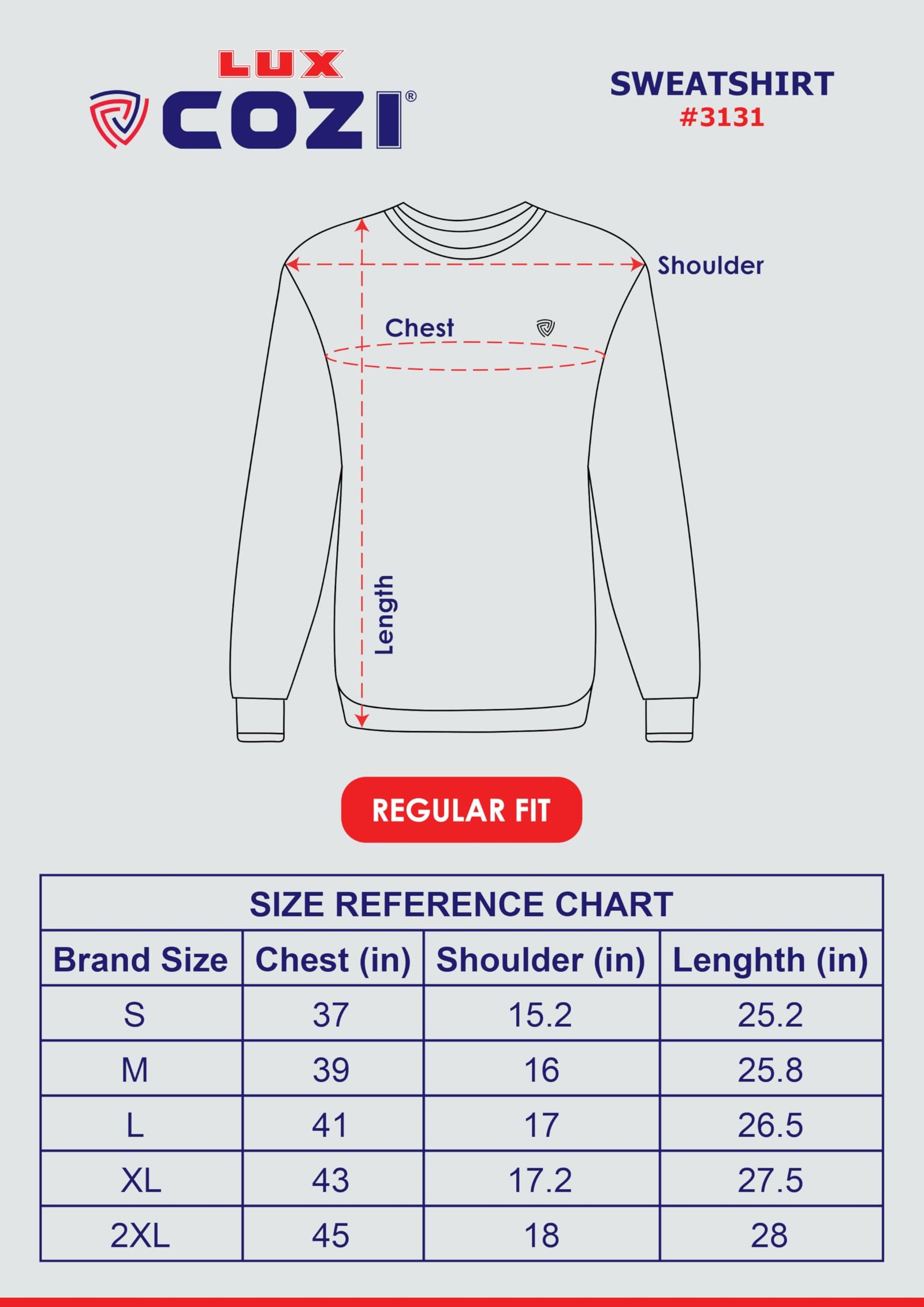 Lux Cozi Men's Cotton Crew Neck Full Sleeve Sweatshirt_COZI_3131_Sweatshirt_BLK_M_1PC - Image 7