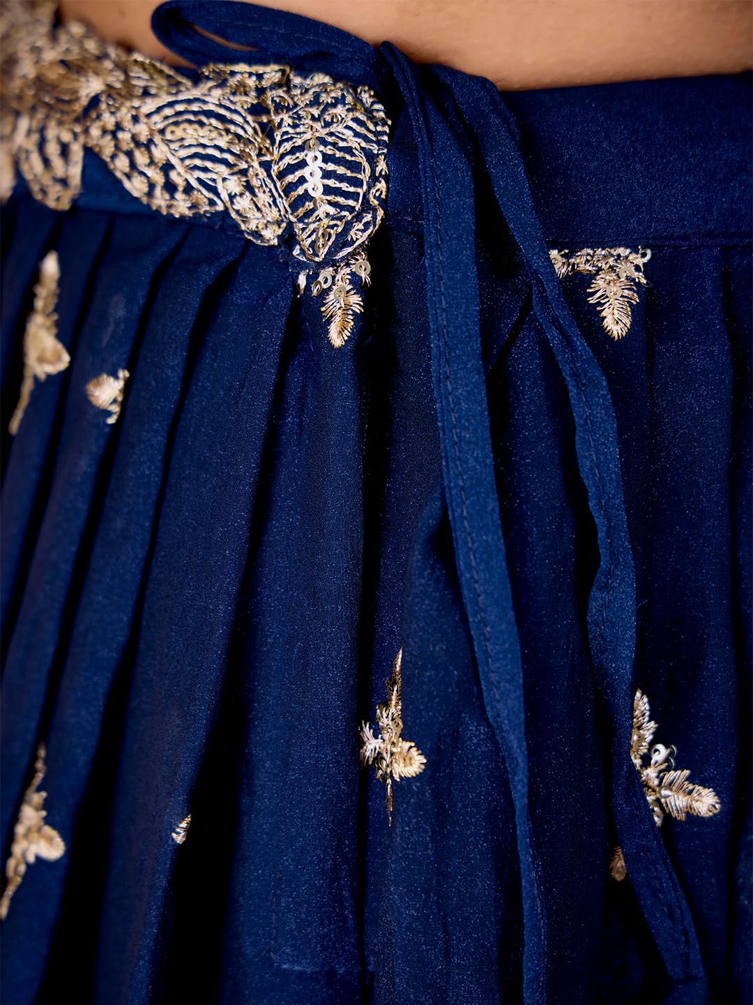 madhuram textiles Womens' Lehenga and Choli Cassata Silk with Embroidery Work Set(M-2527 Mor Pichh_Small) - Image 2