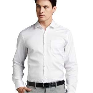 Symbol Premium Men's Wrinkle-Resistant Regular Fit Cotton Formal Shirt (SS23-SMP-FS-01_White_42)