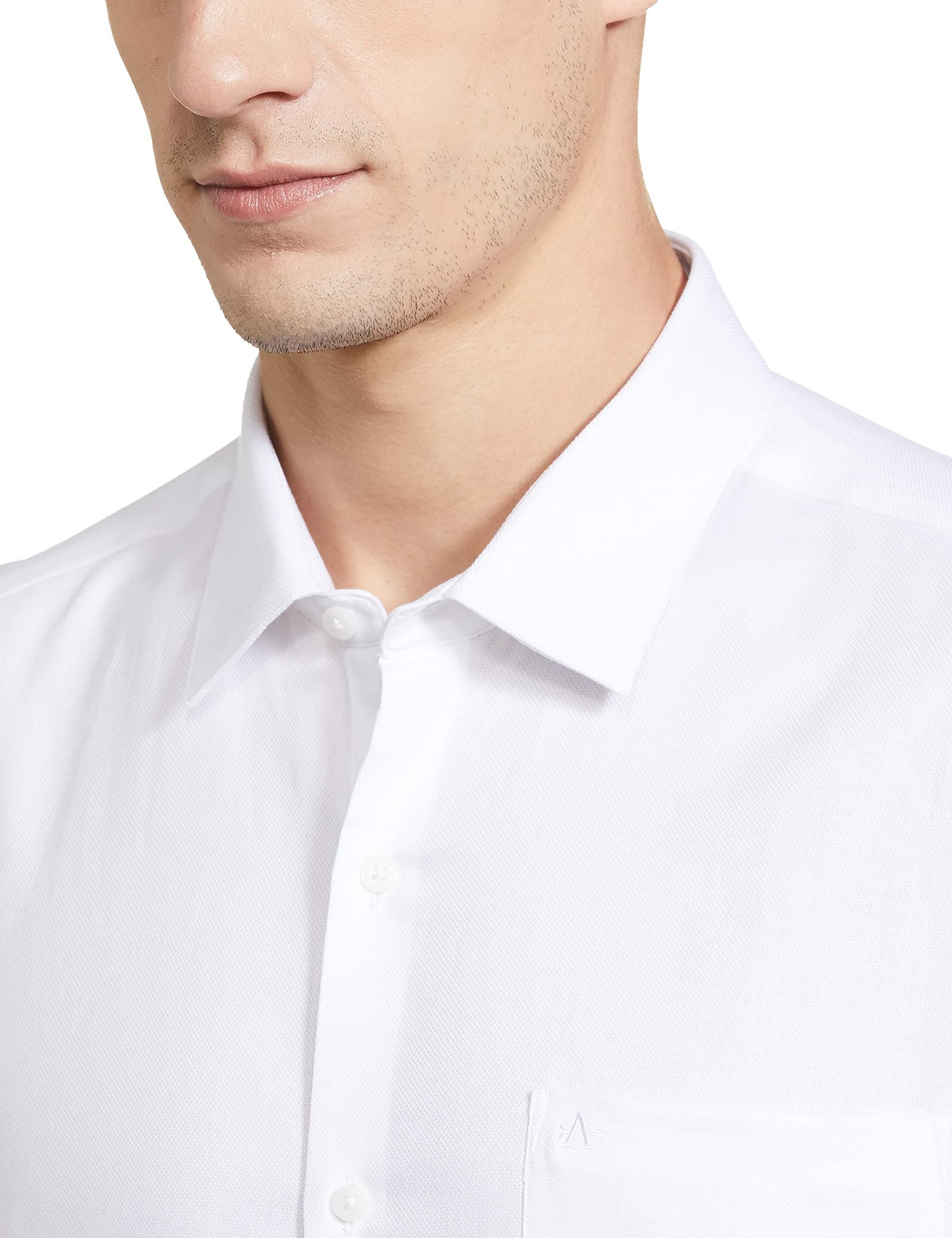 Arrow Men's Solid Full Sleeve Slim Fit Cutaway Collar Cotton Formal Shirt (ARCBOSH0001_White_40) - Image 4