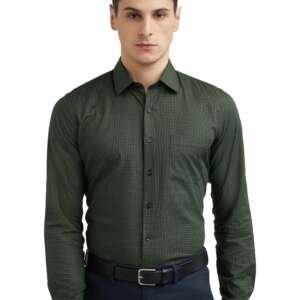 Van Heusen Cotton Men's Slim FiT-Shirt (Vhsfrslbj01503_Green 42)