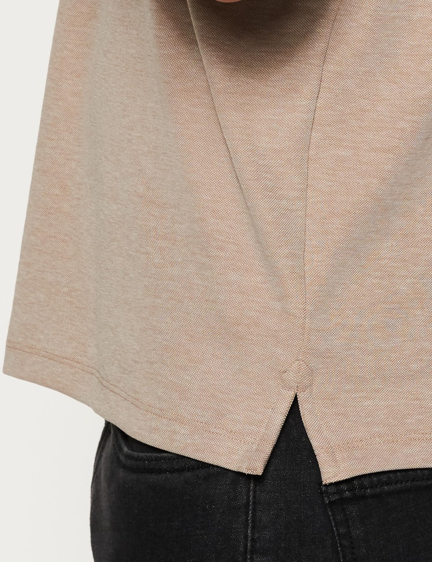 Peter England Men's Premium Branded Regular Fit Half Sleeve Polo T-Shirt with Pocket | Cotton Rich | Birds Eye Interlock Weave Beige - Image 8