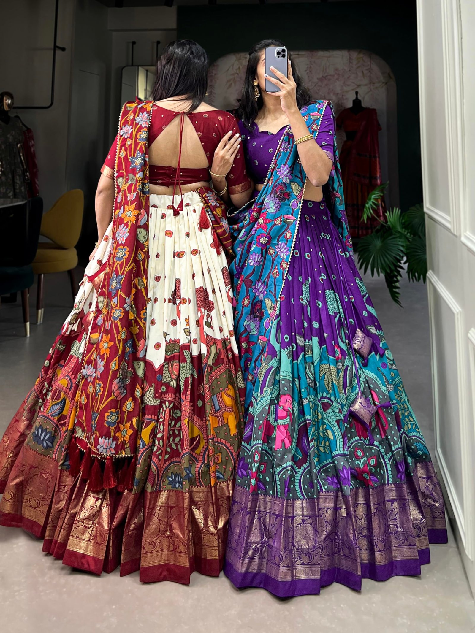 Elegant Tusser Silk Lehenga Choli for Women | Lehenga with Dupatta | Festive & Ethnic Set (1219 OFF WHITE) - Image 4