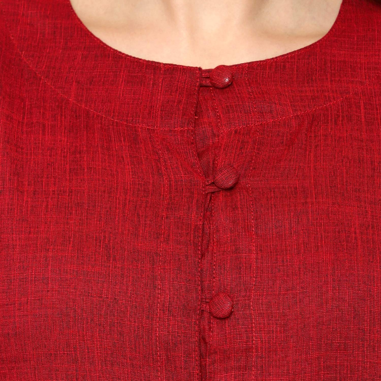 Indietoga Women's Plus Size Maroon Solid Cotton Tunic Tops (4XL) - Image 8