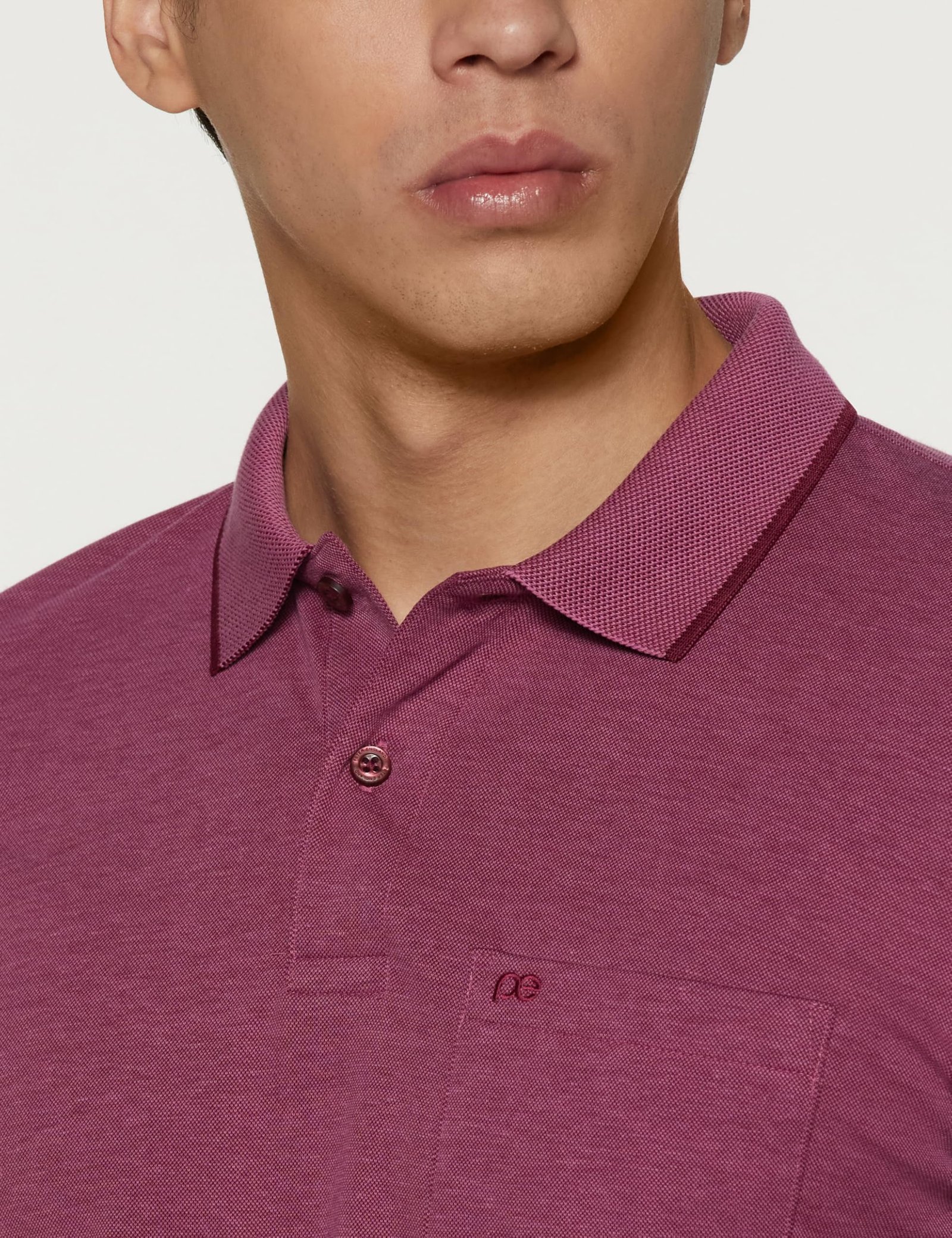 Peter England Men's Premium Branded Regular Fit Half Sleeve Polo T-Shirt with Pocket | Cotton Rich | Birds Eye Interlock Weave Magenta - Image 10