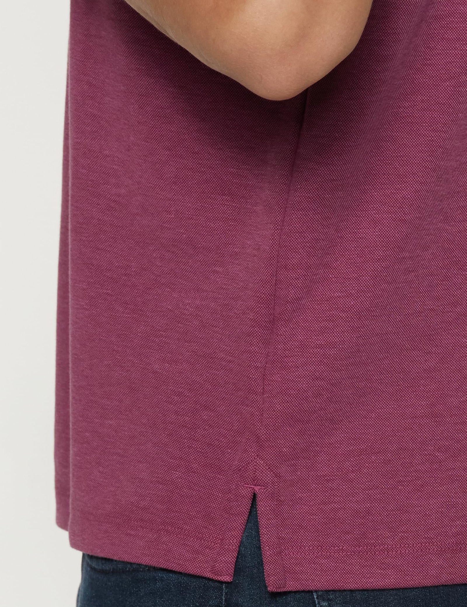 Peter England Men's Premium Branded Regular Fit Half Sleeve Polo T-Shirt with Pocket | Cotton Rich | Birds Eye Interlock Weave Magenta - Image 8