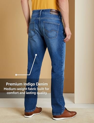 Symbol Premium Men's Cotton Stretch Mid Rise Jeans (Regular Fit) (Mid Blue_36) - Image 6