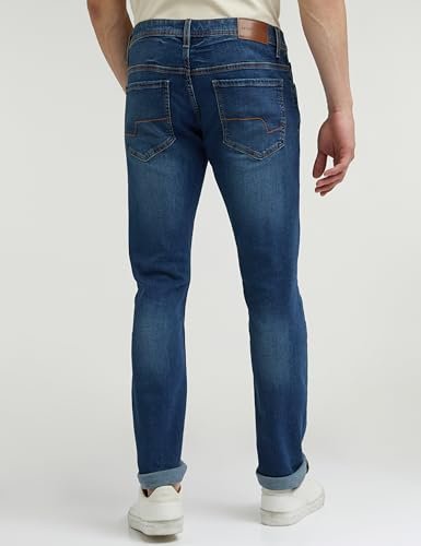 Peter England Men's Premium Skinny Fit Stretchable Mid Rise Jeans Navy, 30 - Image 6