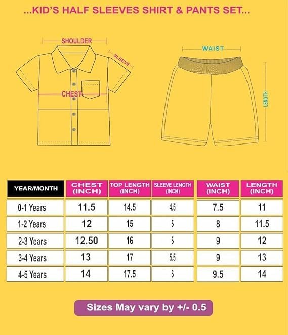 Kids Boy's Printed Cotton Blend Short Sleeve Regular Wear Shirt & Shorts Set (WHITE, 1-2 Years) - Image 5