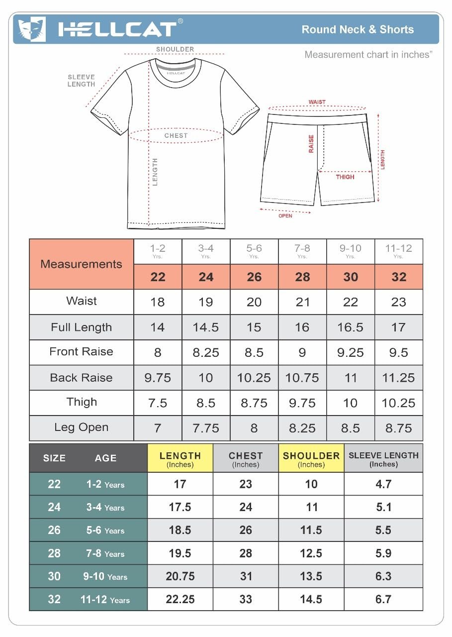 HELLCAT Cotton Blend Boys Dress Clothing Set Combo with Tshirts & Shorts - Pack 1 Black3 9-10 Years, Printed - Image 2