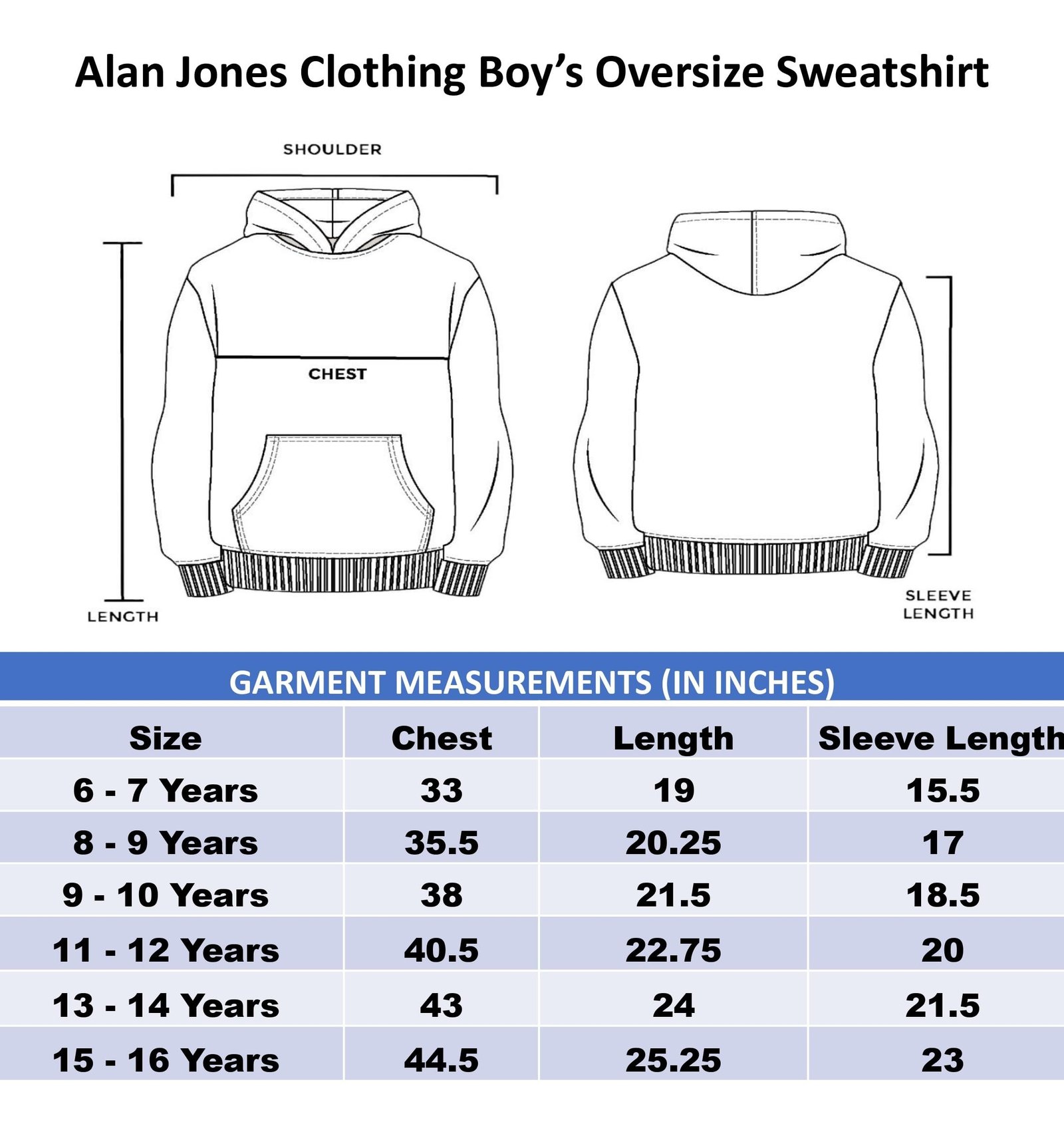 Alan Jones Clothing Boys Oversize Hoodie with Graffiti Print | Full Sleeve Sweatshirt for Kids & Teens | Age 6-16 Years (Anthracite Grey_15-16 Years) - Image 2